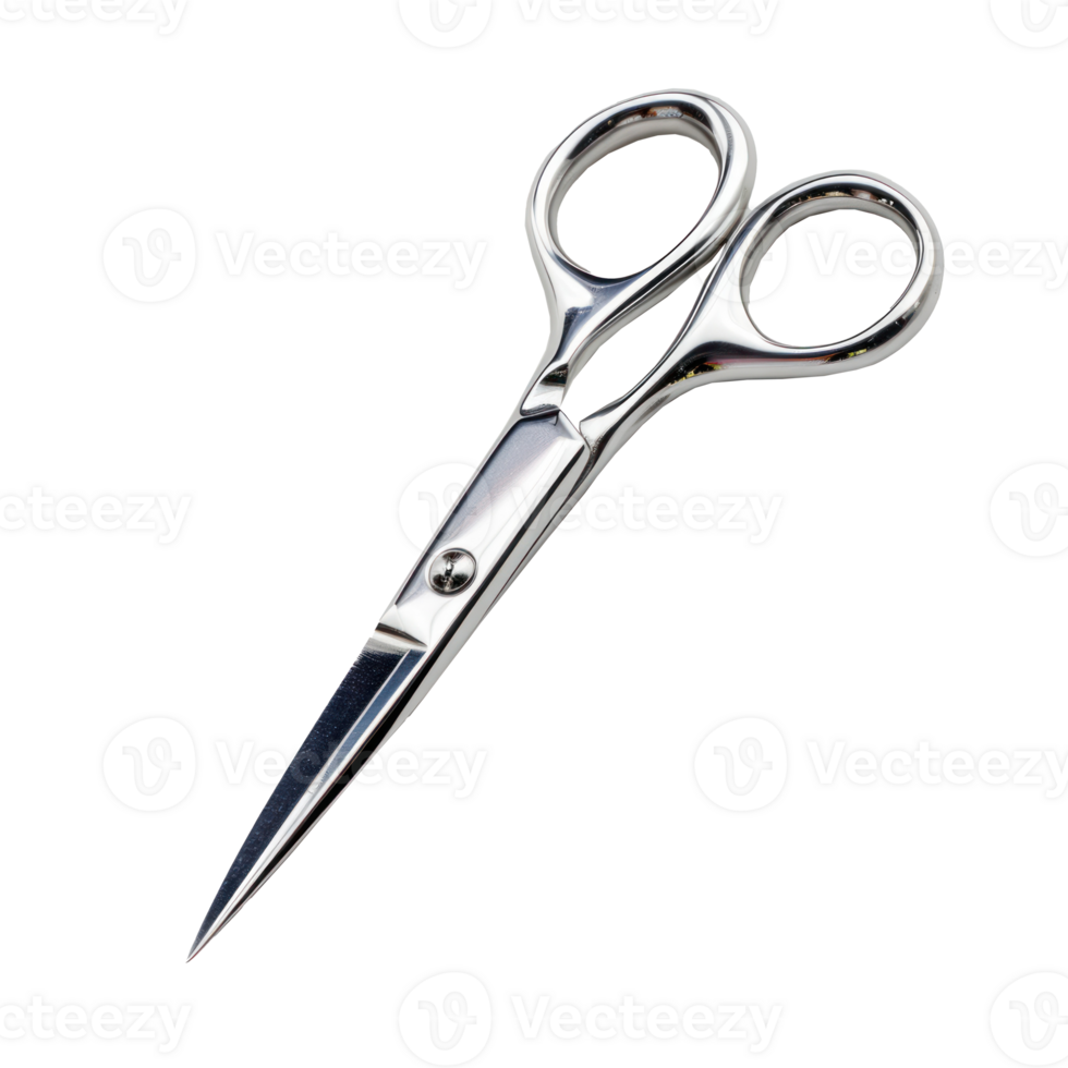 simple chrome scissors on a plain transparent background png