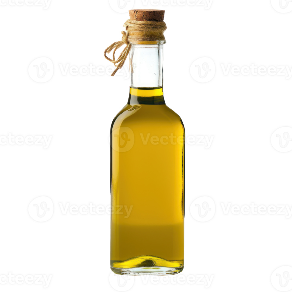 Olive oil in bottle, isolated on transparent background png