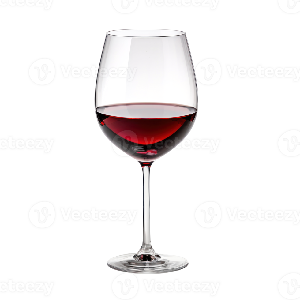 wine glass with red wine on transparent background png