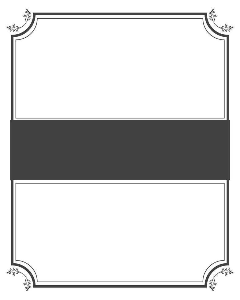 Funeral card. Empty card for funeral with black frame vector