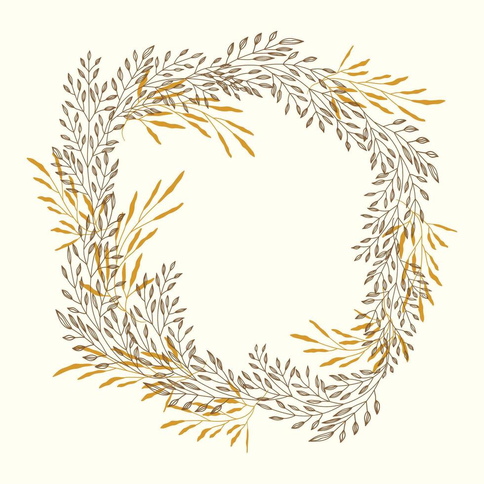 A wreath made of leaves and twigs vector