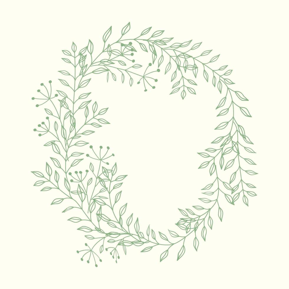 A wreath made of green leaves and flowers vector