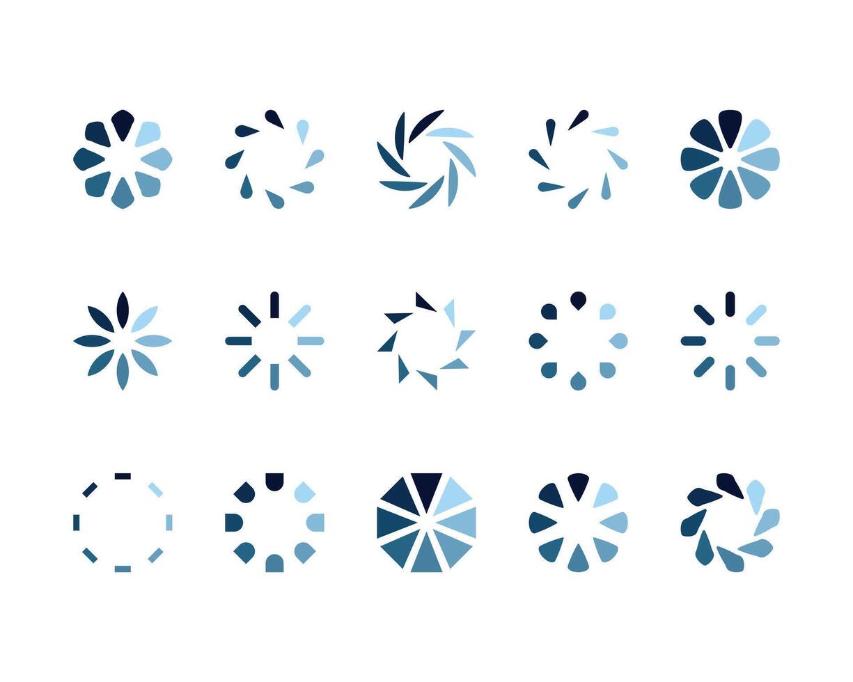 Collection Loading bar status icon. illustration. Set of loaded icons. Download progress. Donload or Upload. vector