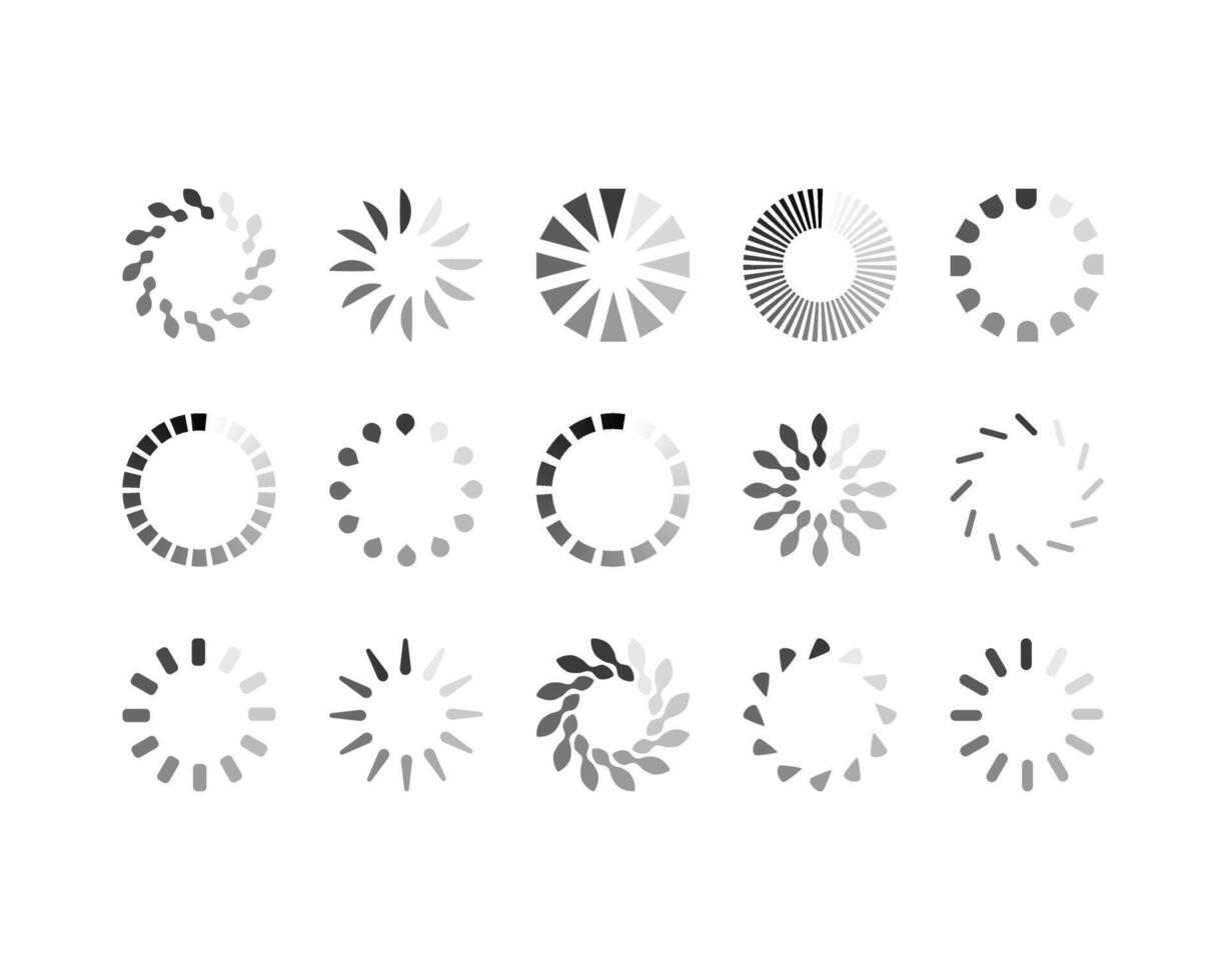 Collection Loading bar status icon. illustration. Set of loaded icons. Download progress. Donload or Upload. vector