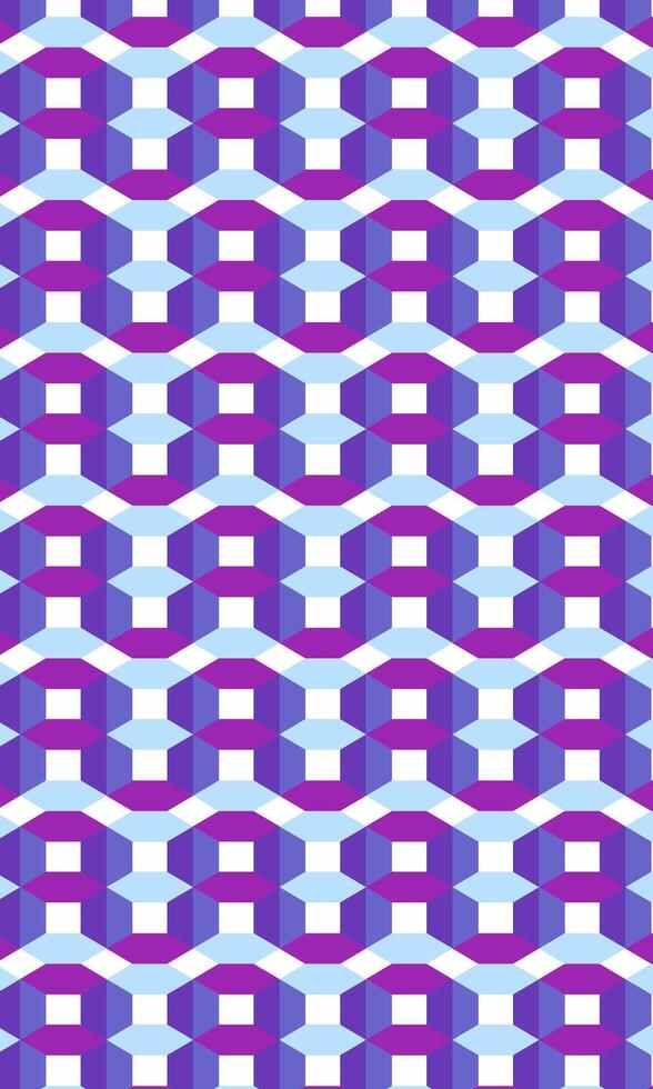 A repeating pattern of purple and blue hexagons on a white background. vector