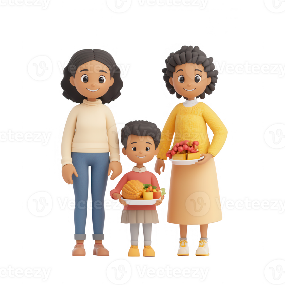 A happy family enjoying fresh fruits together, promoting healthy eating habits. png