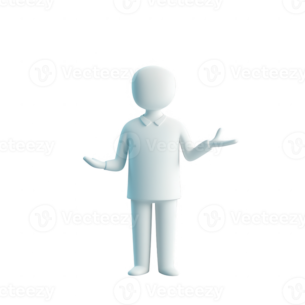 A simple figure illustrating a person explaining or presenting an idea clearly. png