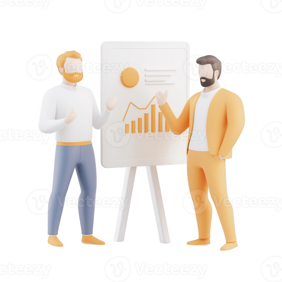 Two professionals discussing data and growth in a modern office setting. png