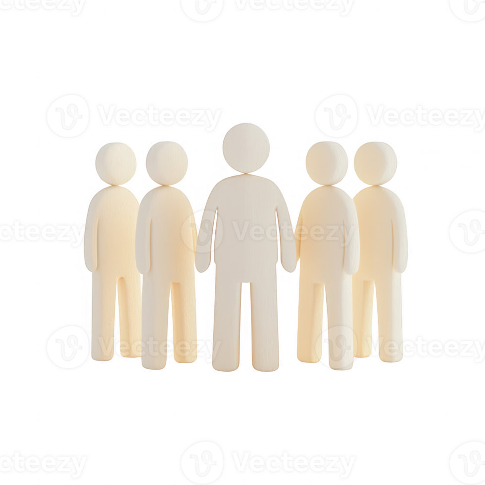 A group of six simplistic figures representing unity and collaboration. png