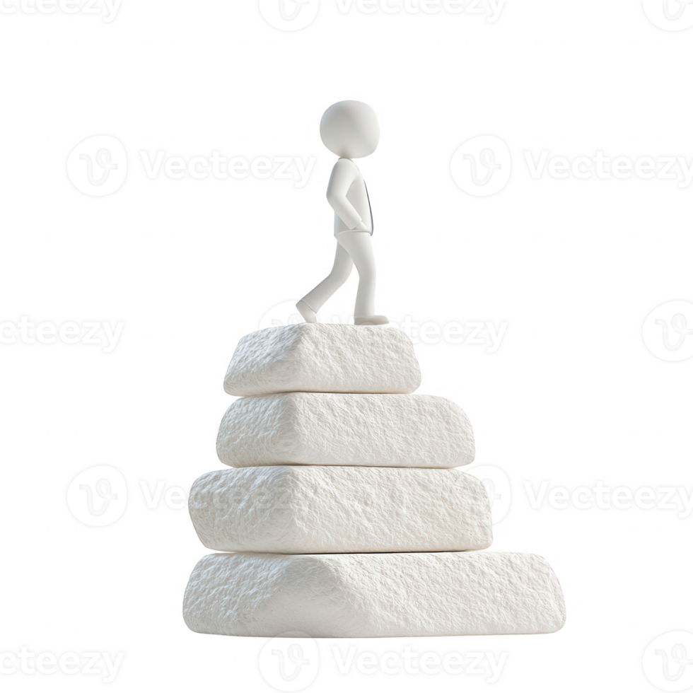 A figure overcoming obstacles, symbolizing growth and achievement in life or business. png
