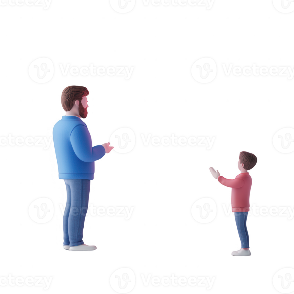 A parent and child engaging in a joyful conversation, celebrating their bond and connection. png