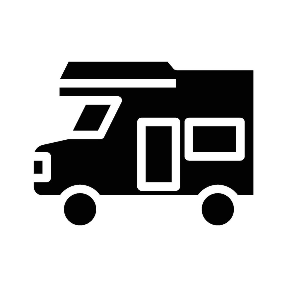 Camper Van icon - solid vector