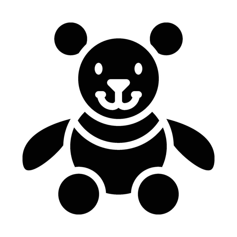 Teddy Bear Icon - solid vector