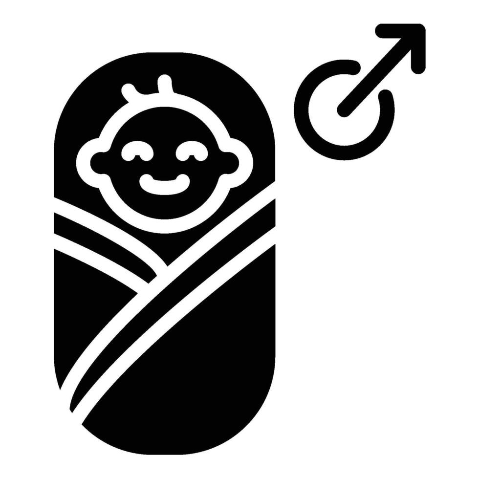 Baby Boy Icon - solid vector