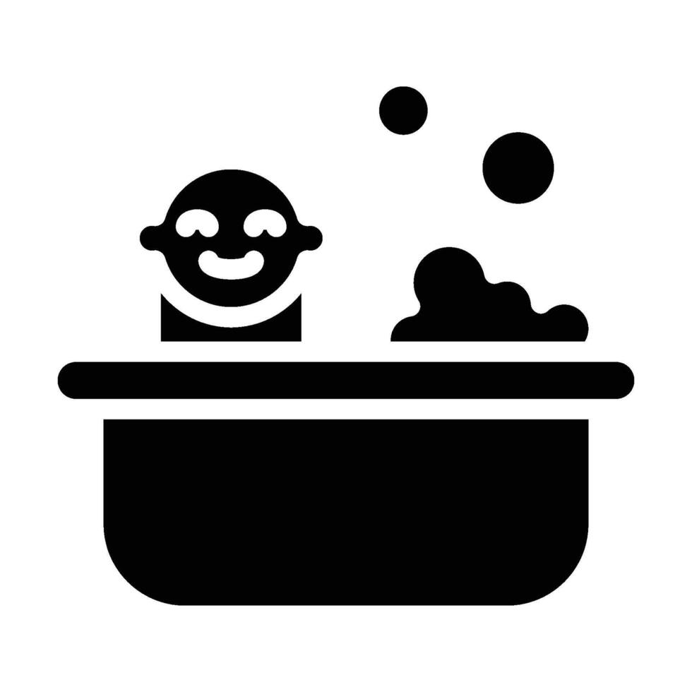 Baby Bath Icon - solid vector