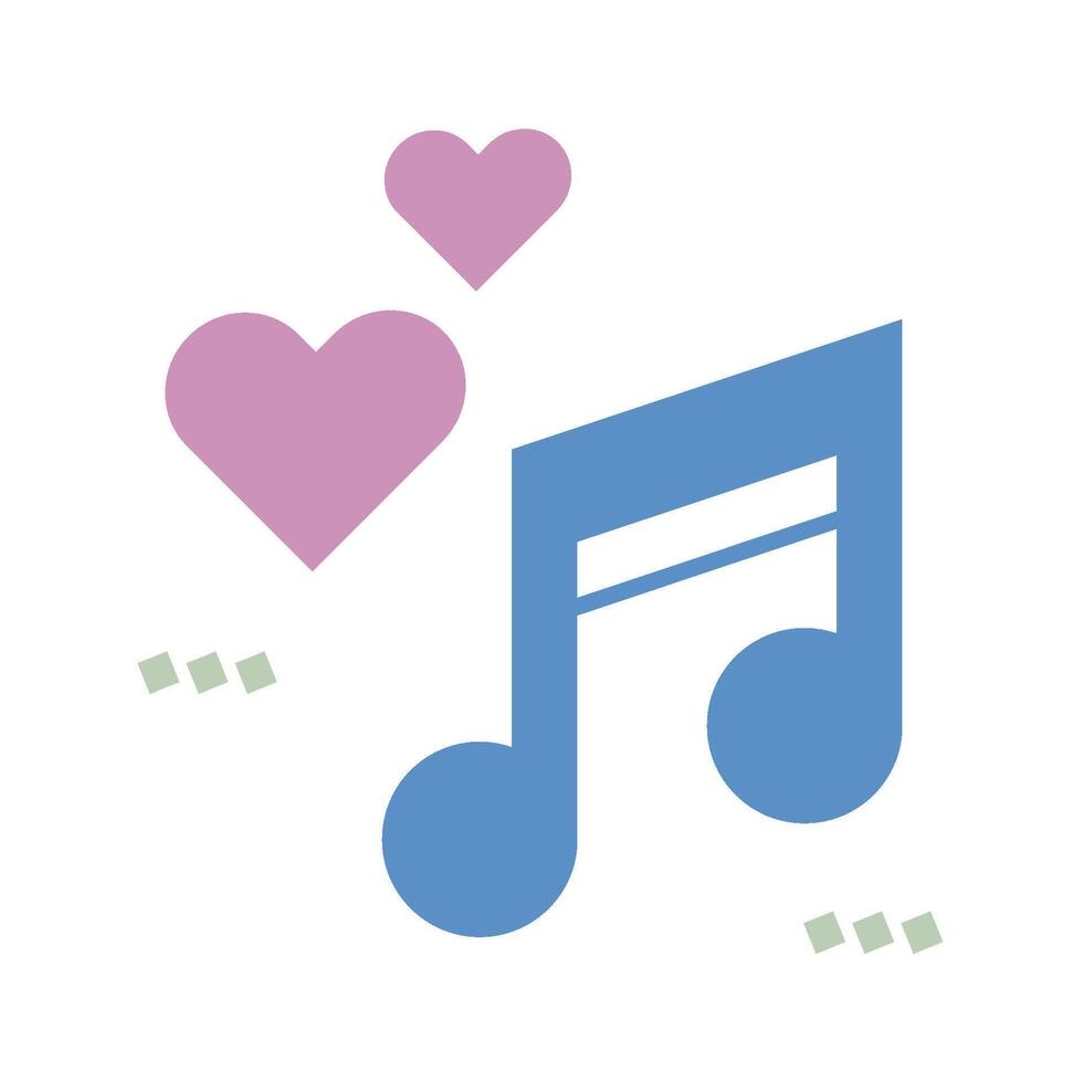 Love Song wedding icon - filled line vector