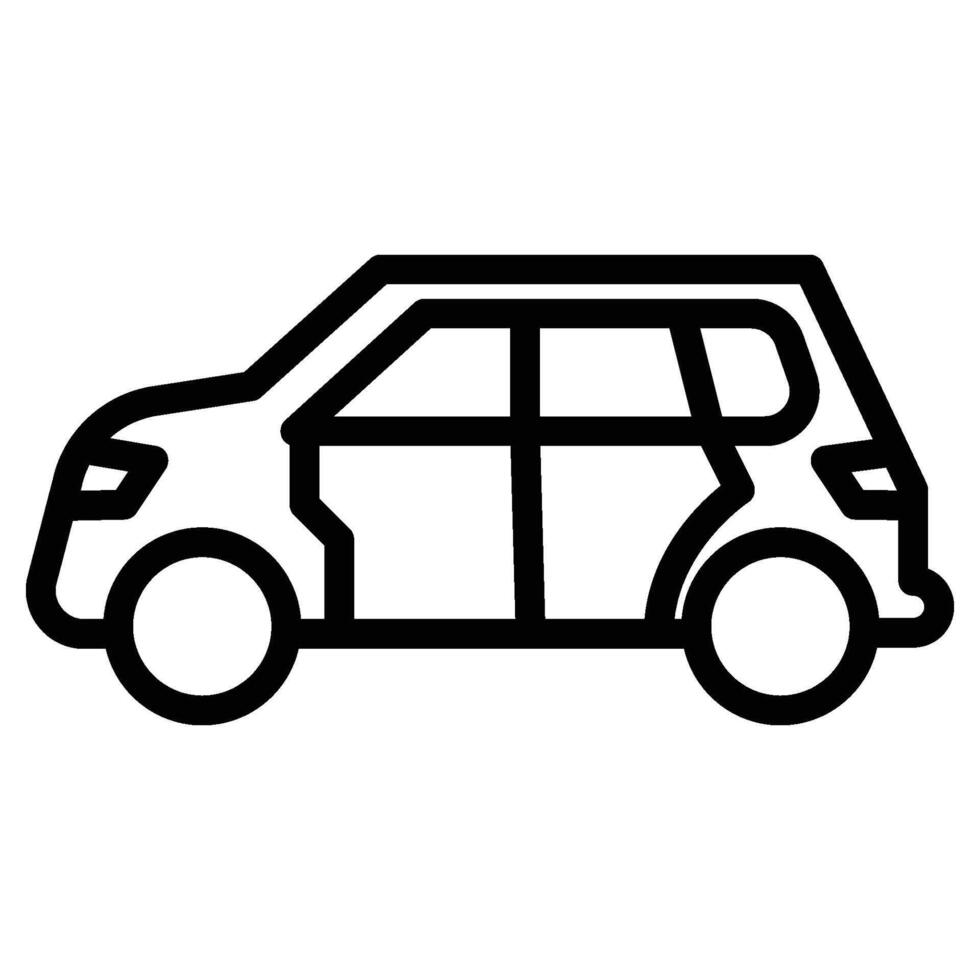 MPV Car icon - outline vector