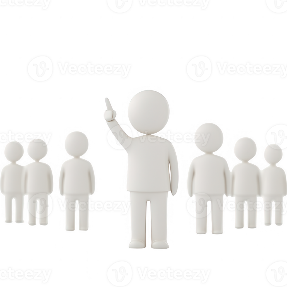 A group of abstract figures with one leading, symbolizing leadership and teamwork. png