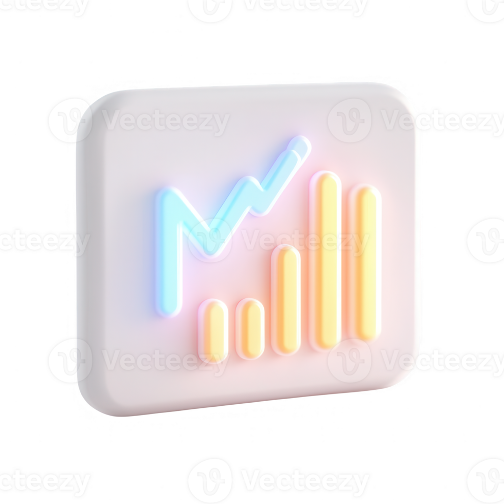 Colored graphic showing financial growth with neon effects and bar charts. png