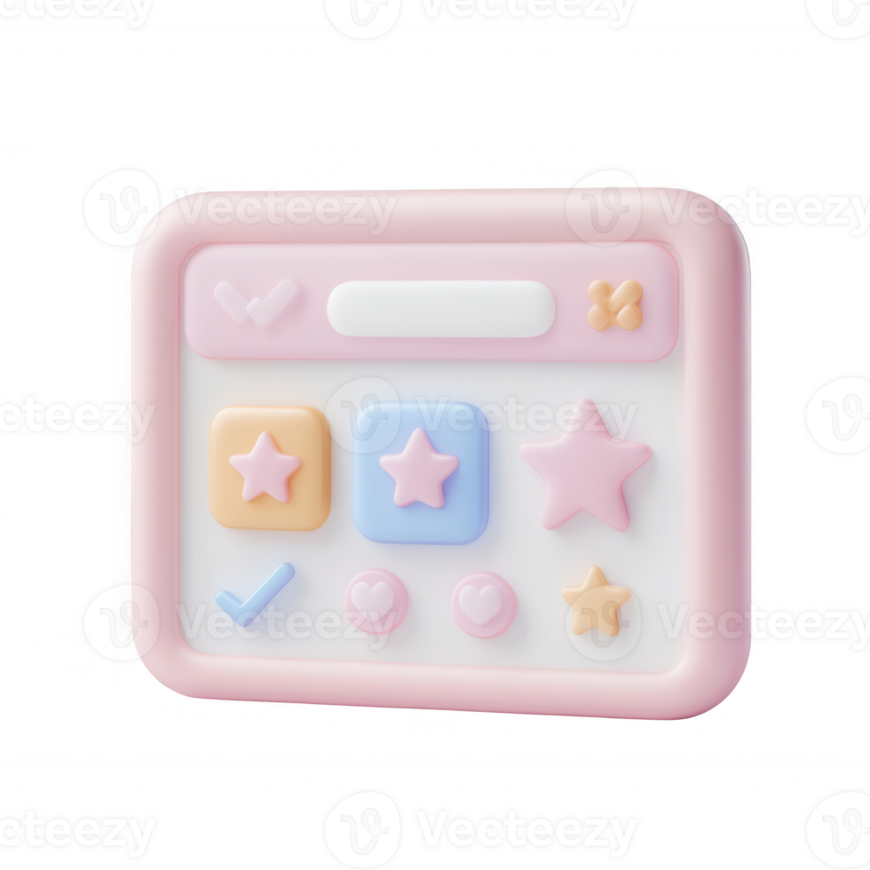 Colorful and playful design of buttons for digital applications and user interfaces. png