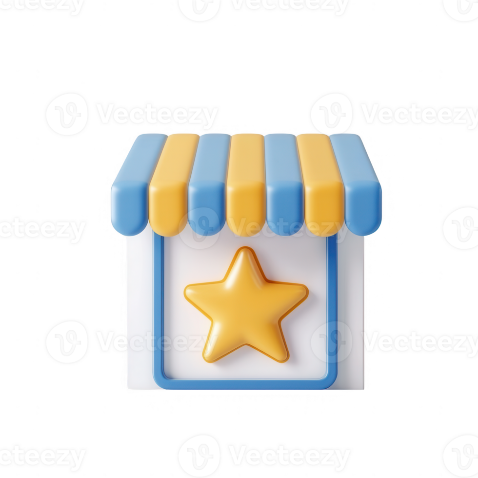 Colorful shop icon featuring a star, ideal for representing businesses online. png