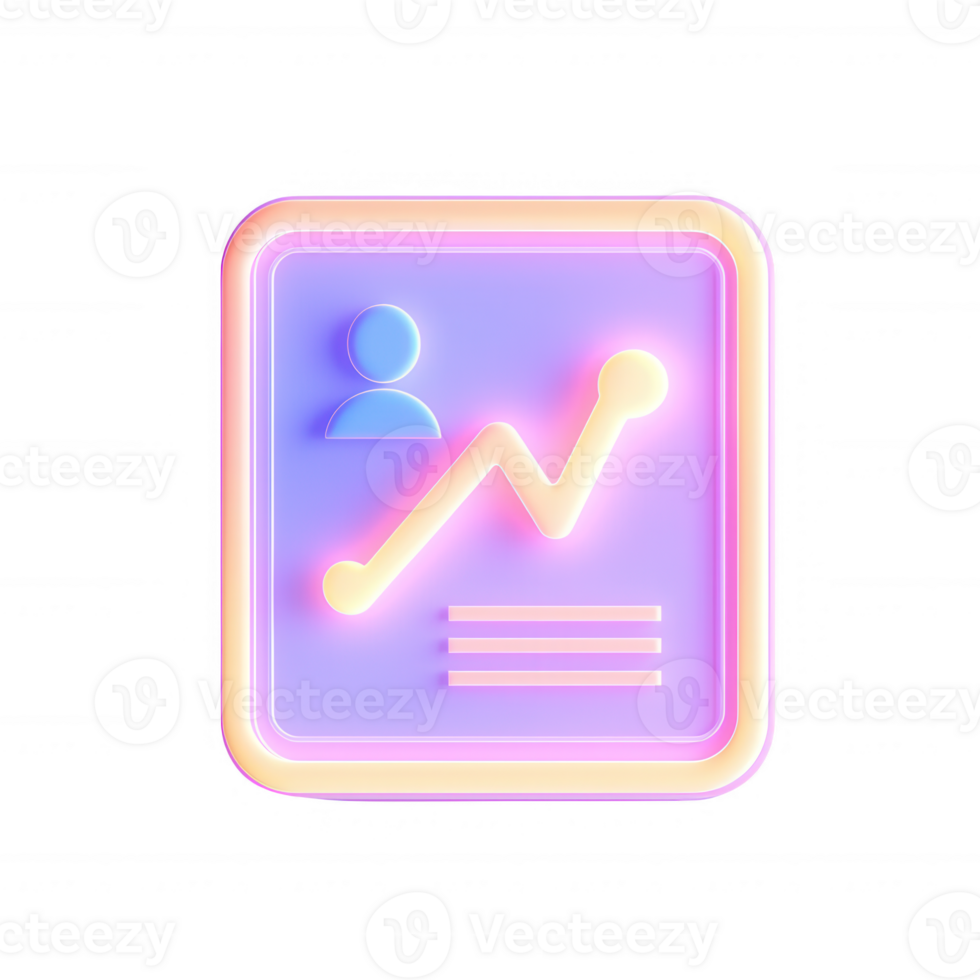 Modern analytics graphic with glowing user profile and upward trend line. png