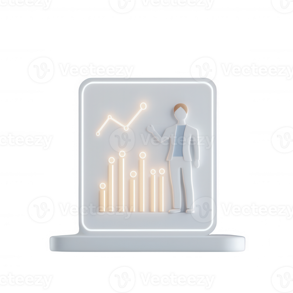 Stylish digital representation of growth and analytics in a business setting. png