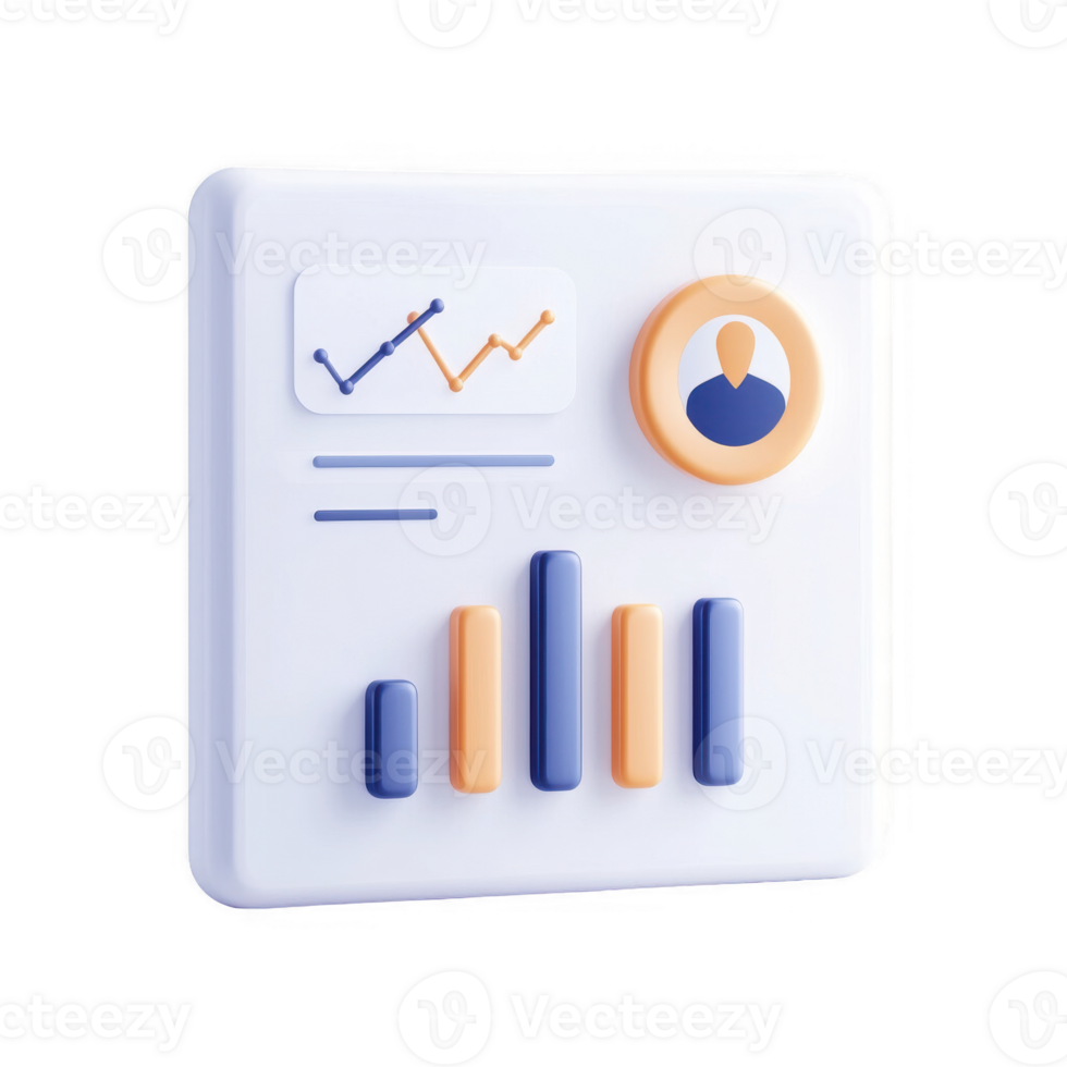 Modern data visualization chart with graphs and user profile ...