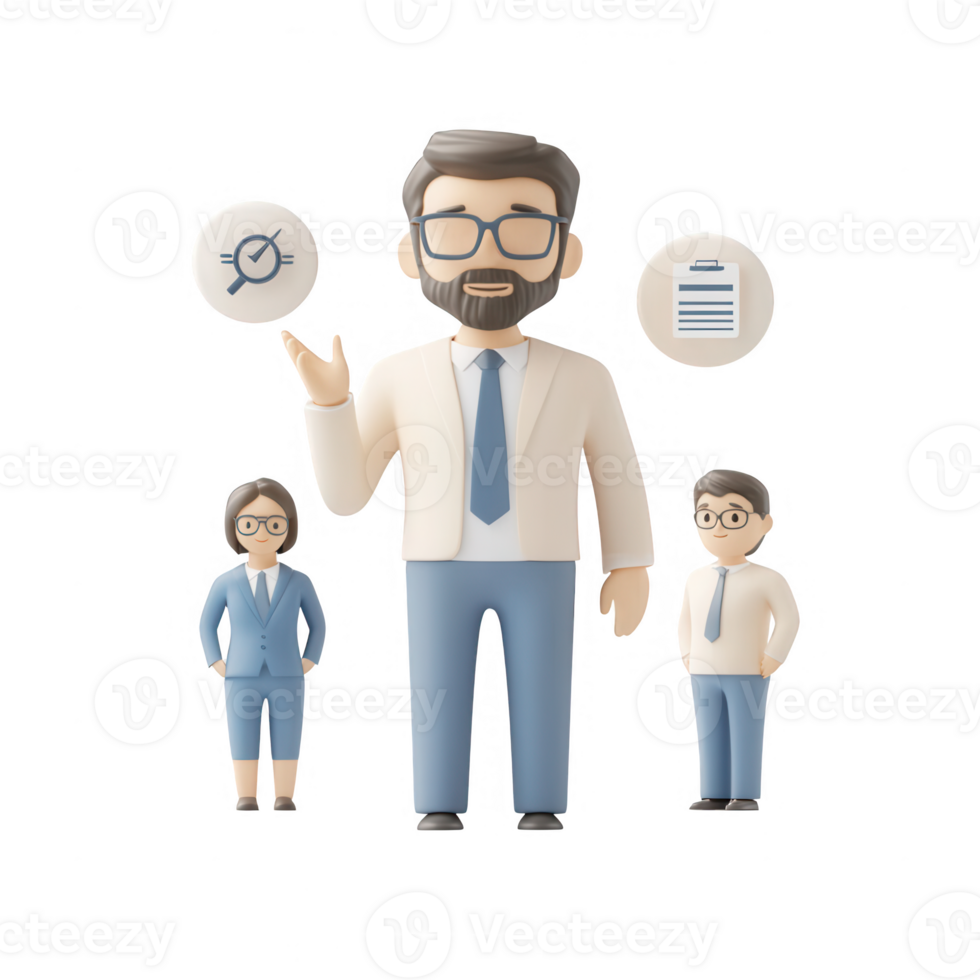 Three professionals engaged in discussion, showcasing collaboration and teamwork. png