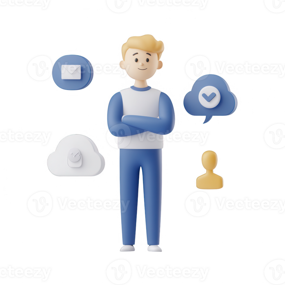A cartoon character symbolizing communication and digital connectivity. png