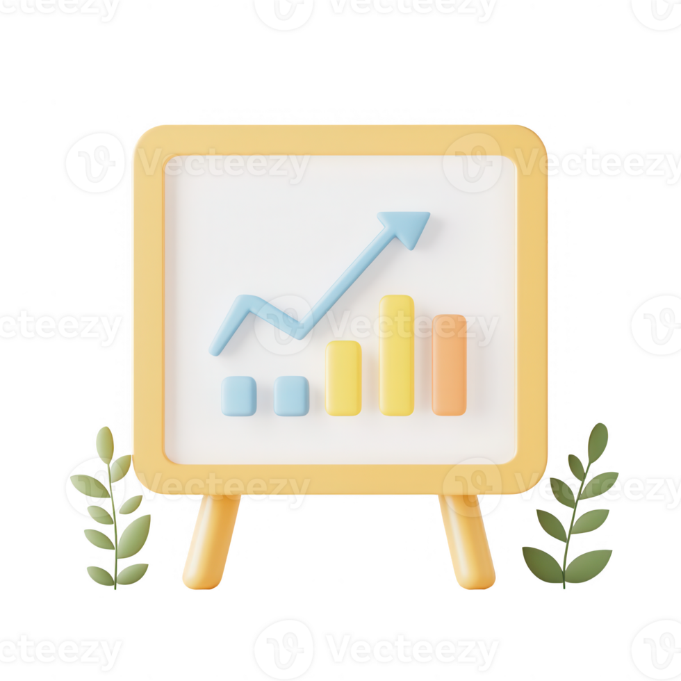 A colorful growth chart representing business success and analysis. png