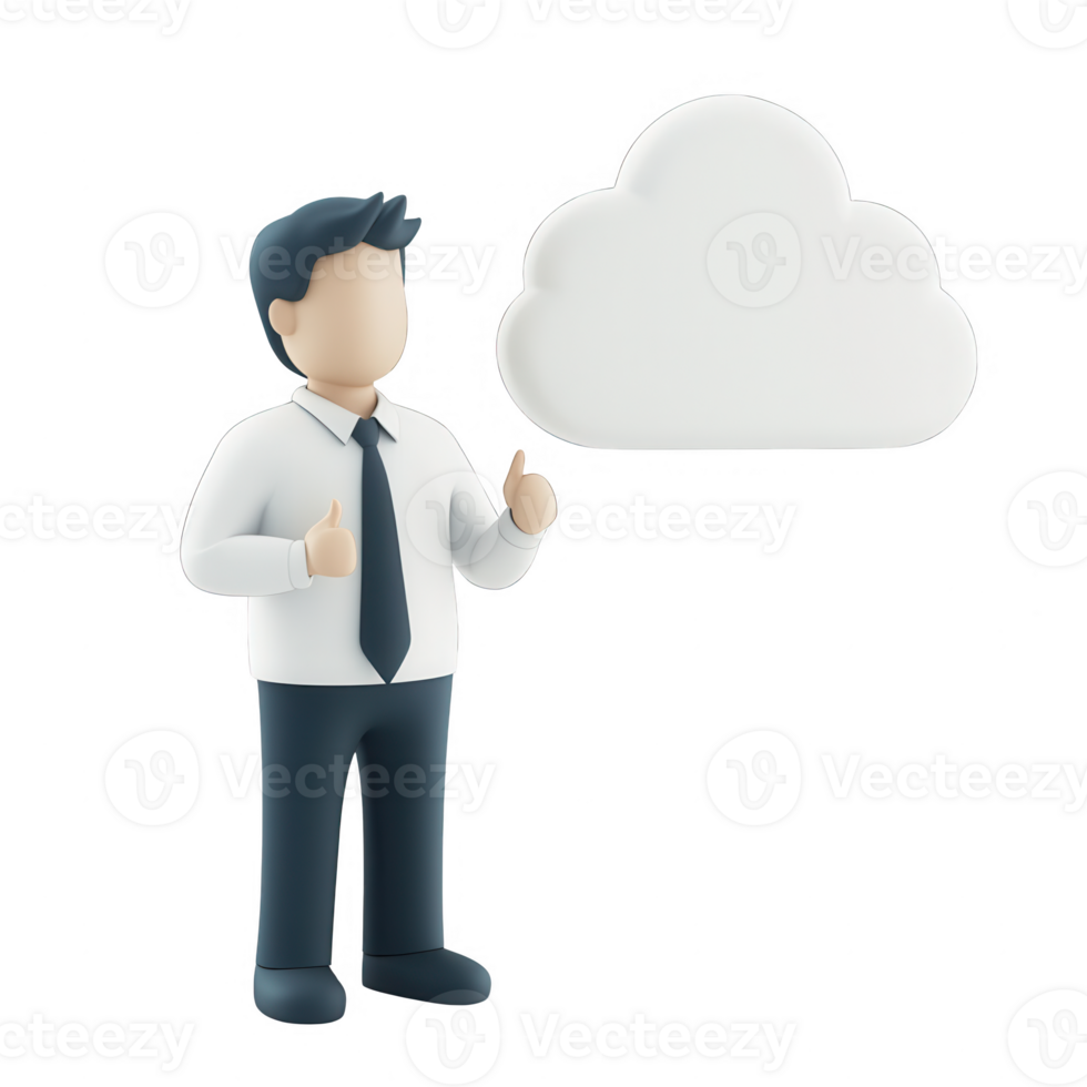 A professional figure presenting cloud technology concepts. png