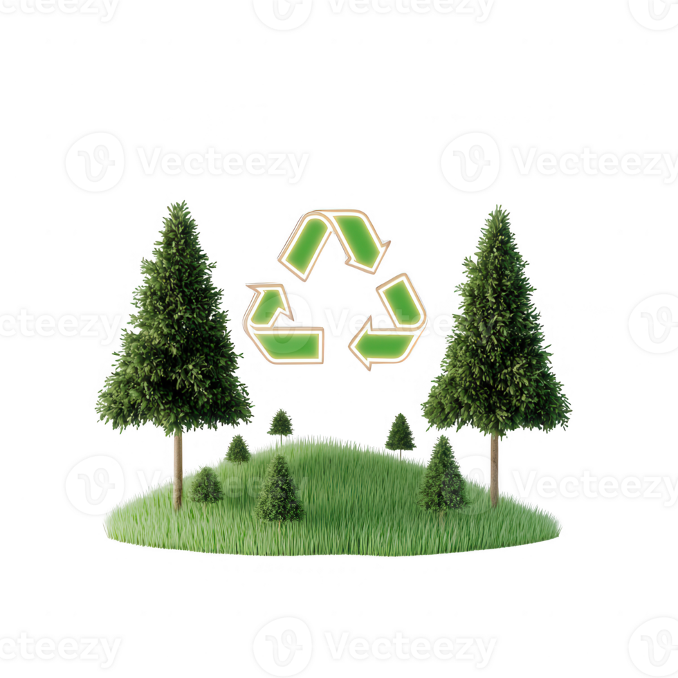vert des arbres et recyclage symbole mise en évidence environnement conservation. png