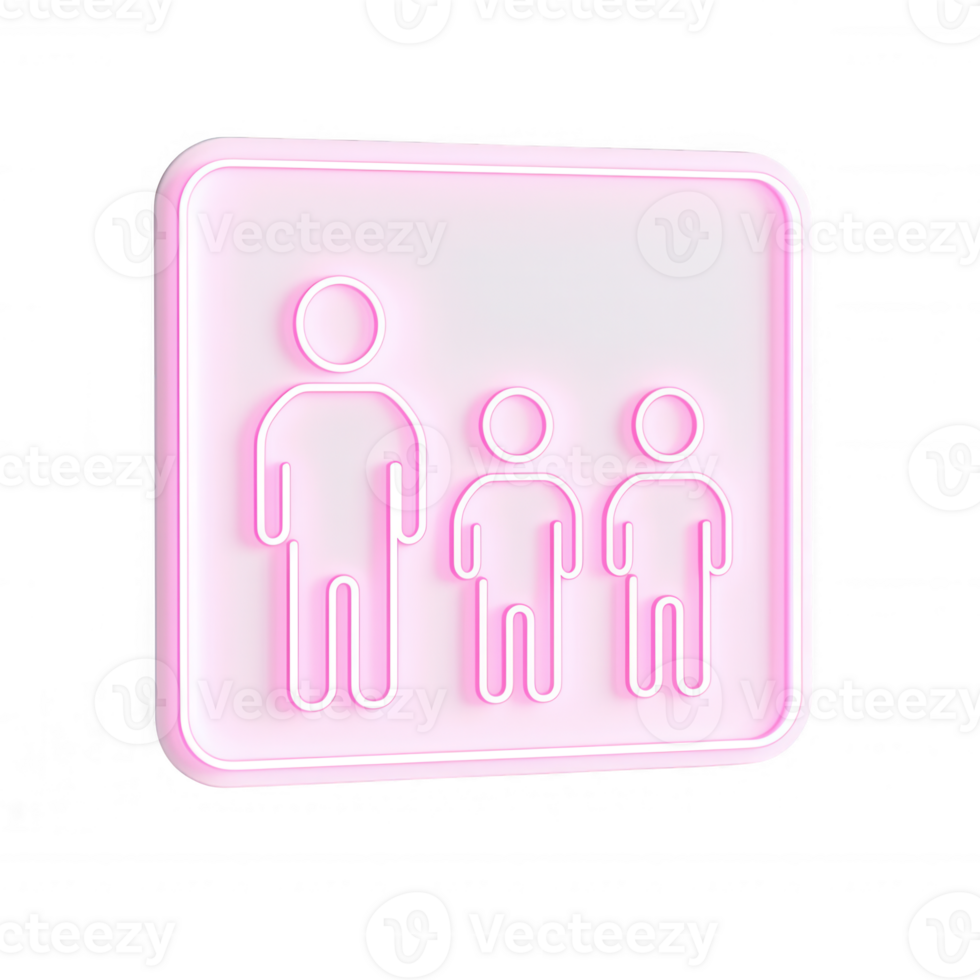 Stylized family icon representing adults and children in a minimalistic design. png