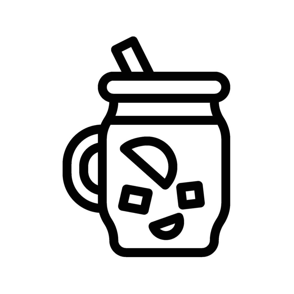 Mojito Cocktail Icon - outline vector