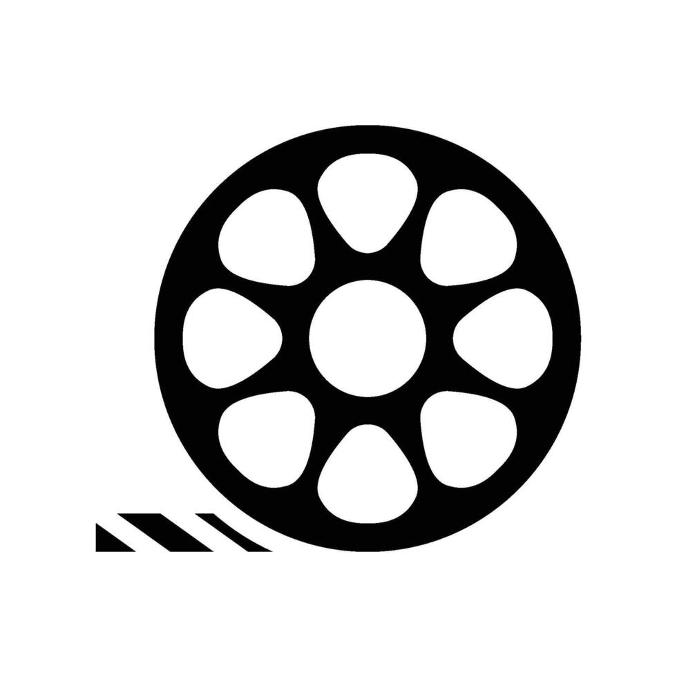 movie reel icon - Solid vector