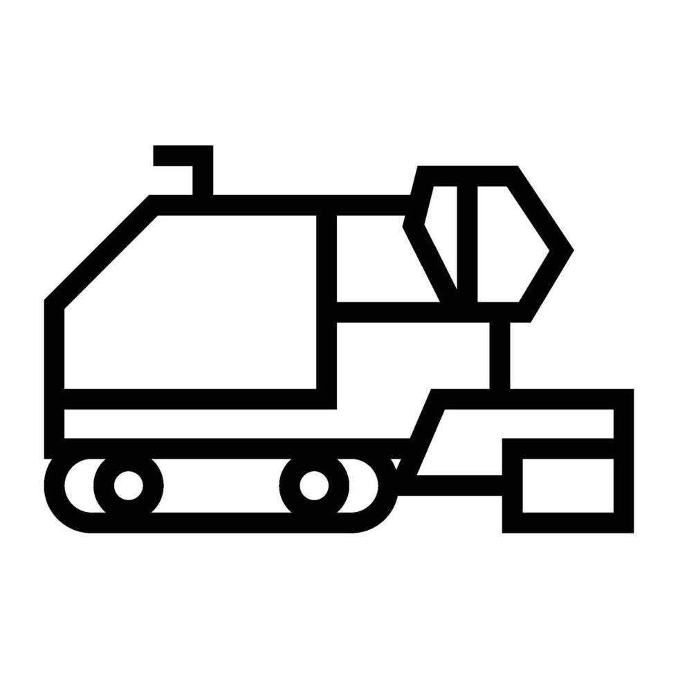 Wheeled Excavator icon - line vector