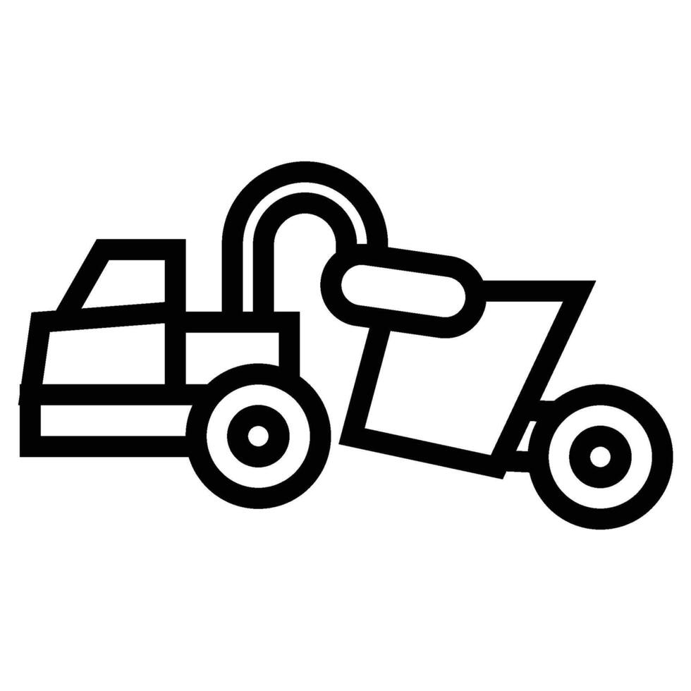 Bucket Wheel Excavator icon - line vector