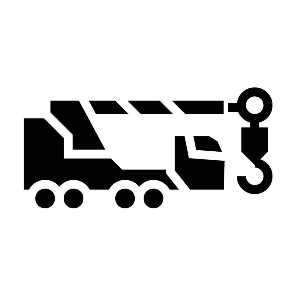 crane truck line - solid vector