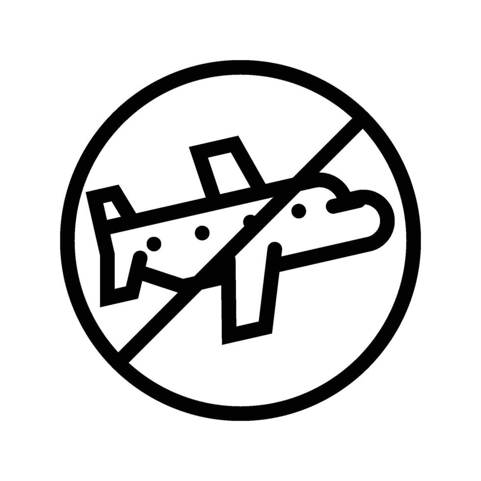 No Flight icon - line vector