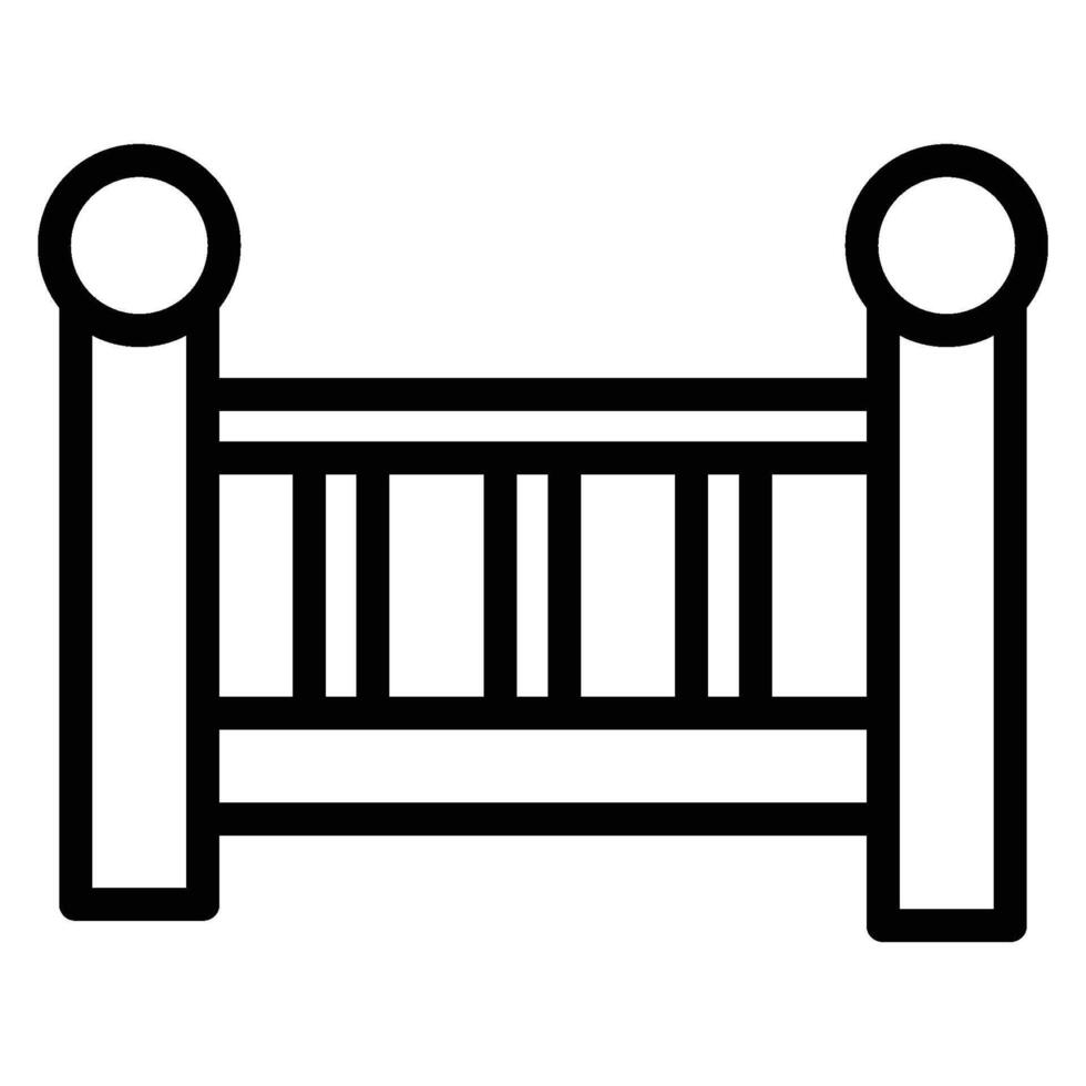 Baby Crib Icon - outline vector