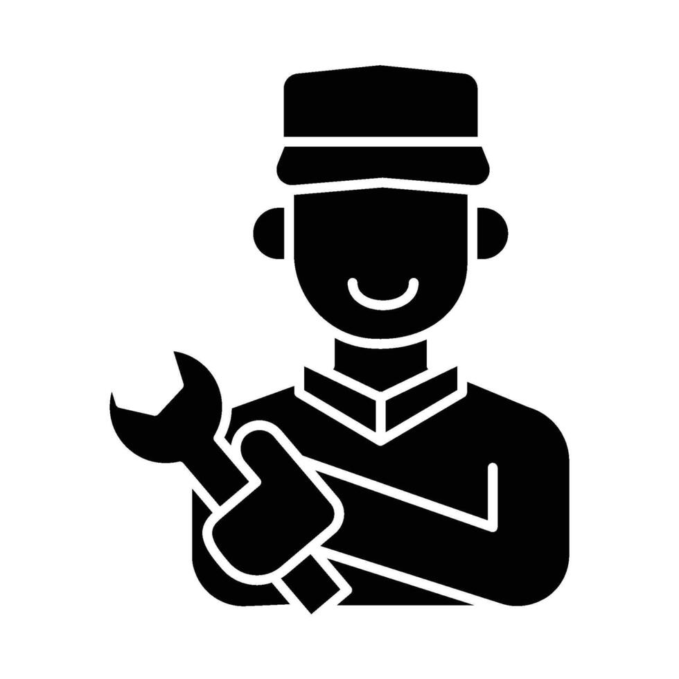 Female Automotive Technician icon solid vector