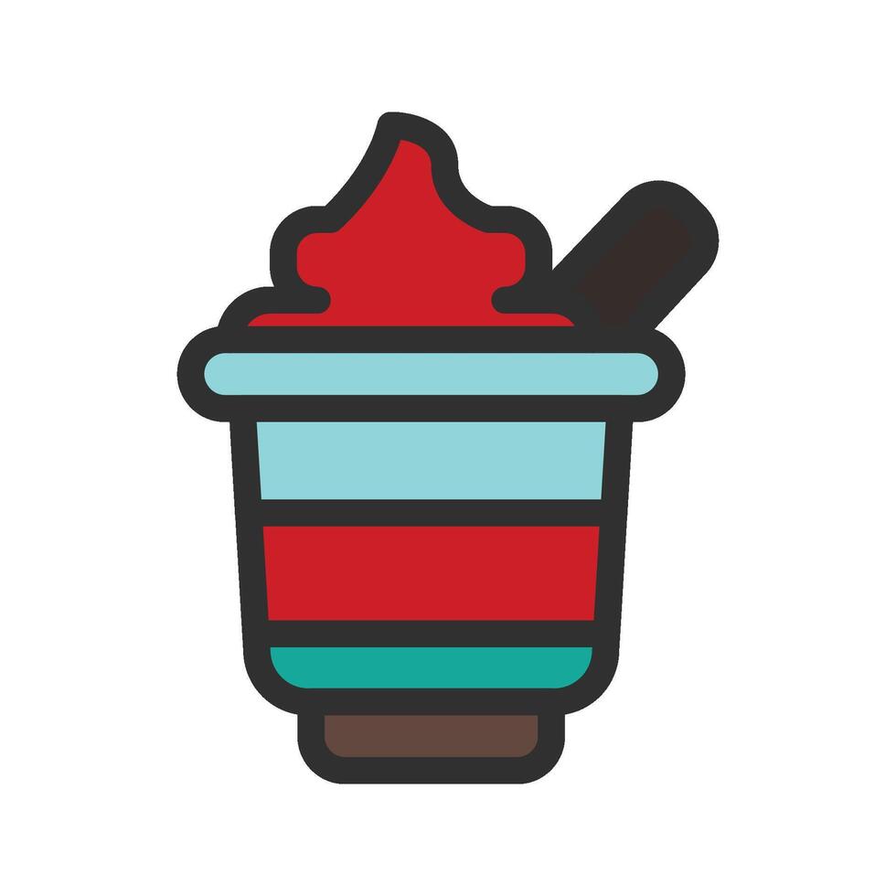Yoghurt Food icon - filled line vector