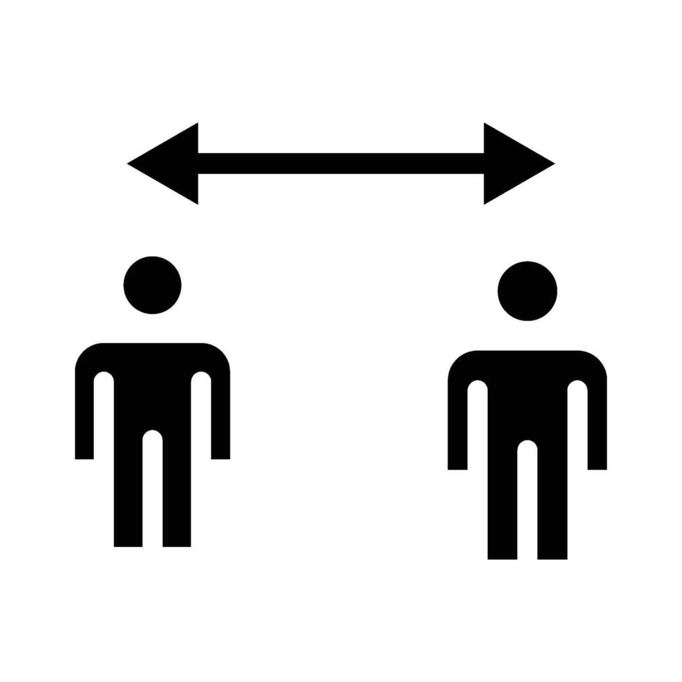 Social Distancing icon - solid vector