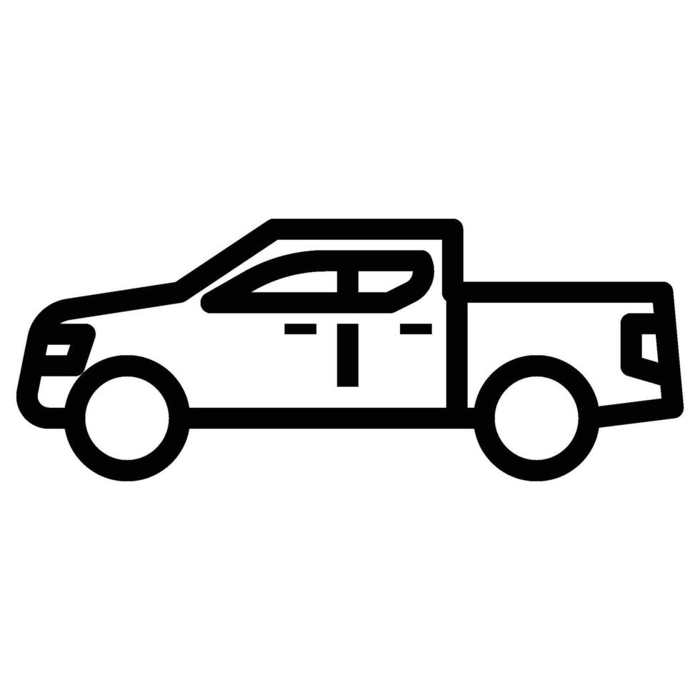 Double Cabin Car icon - outline vector