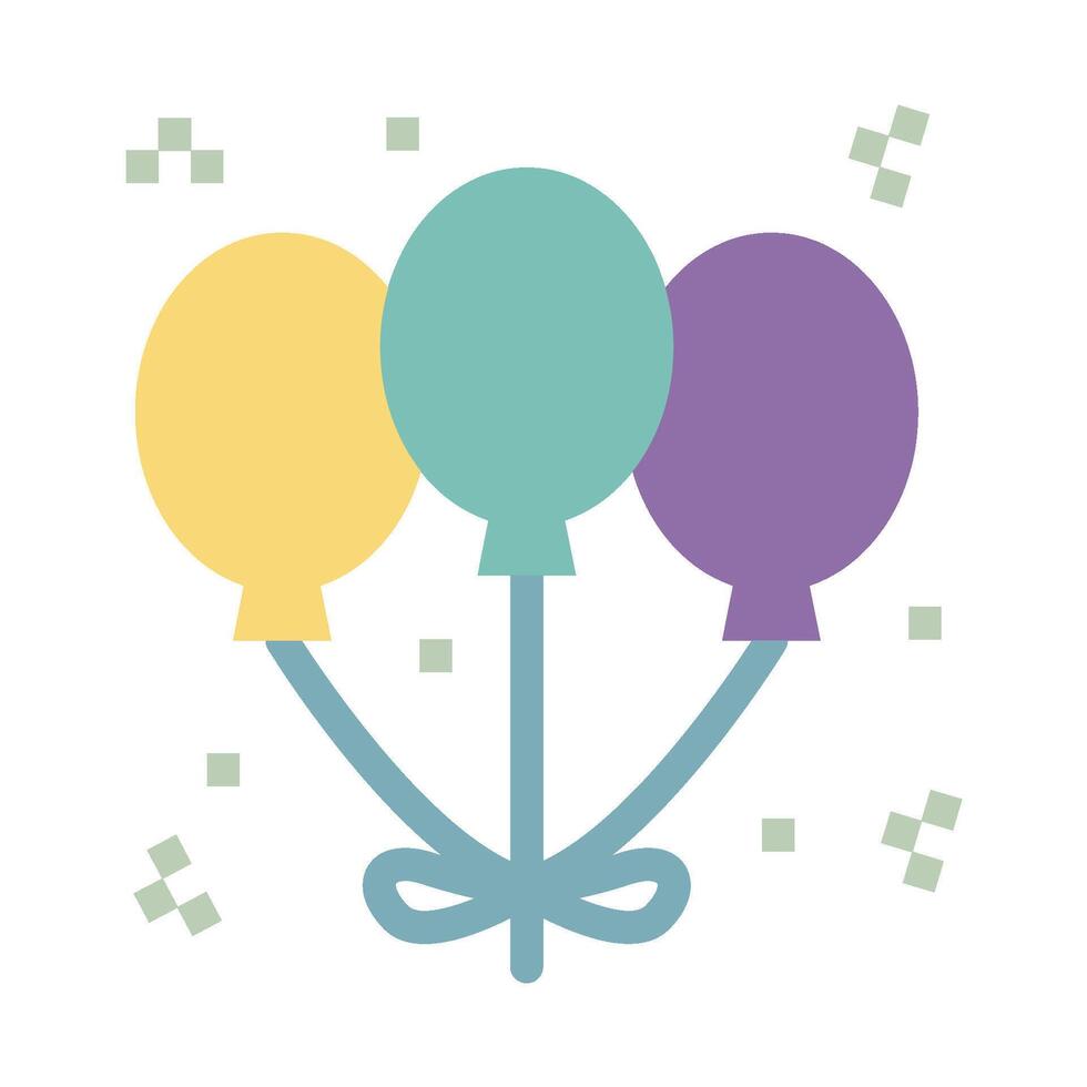 Balloons wedding icon - filled line vector