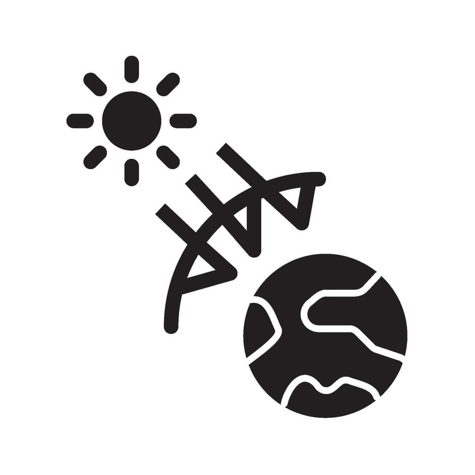 greenhouse effect icon solid vector