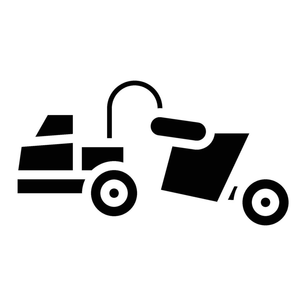Bucket Wheel Excavator icon - solid vector