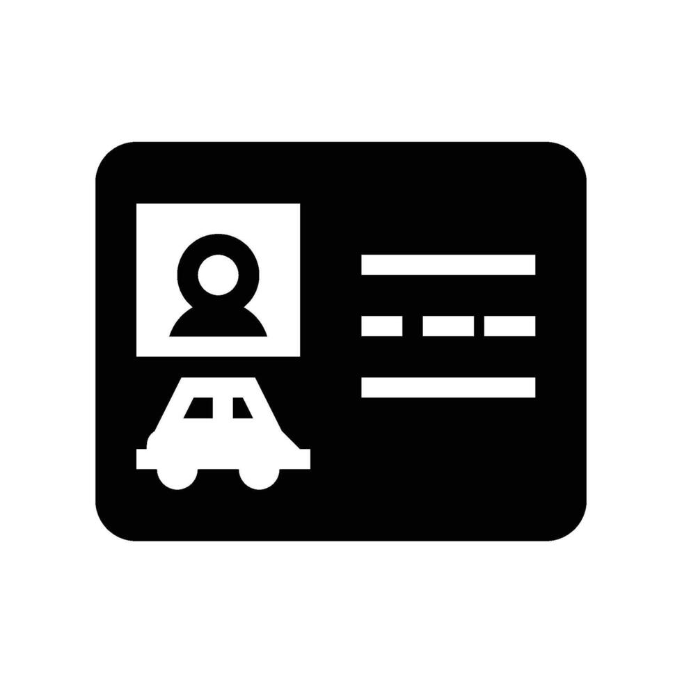 driving license car icon solid vector