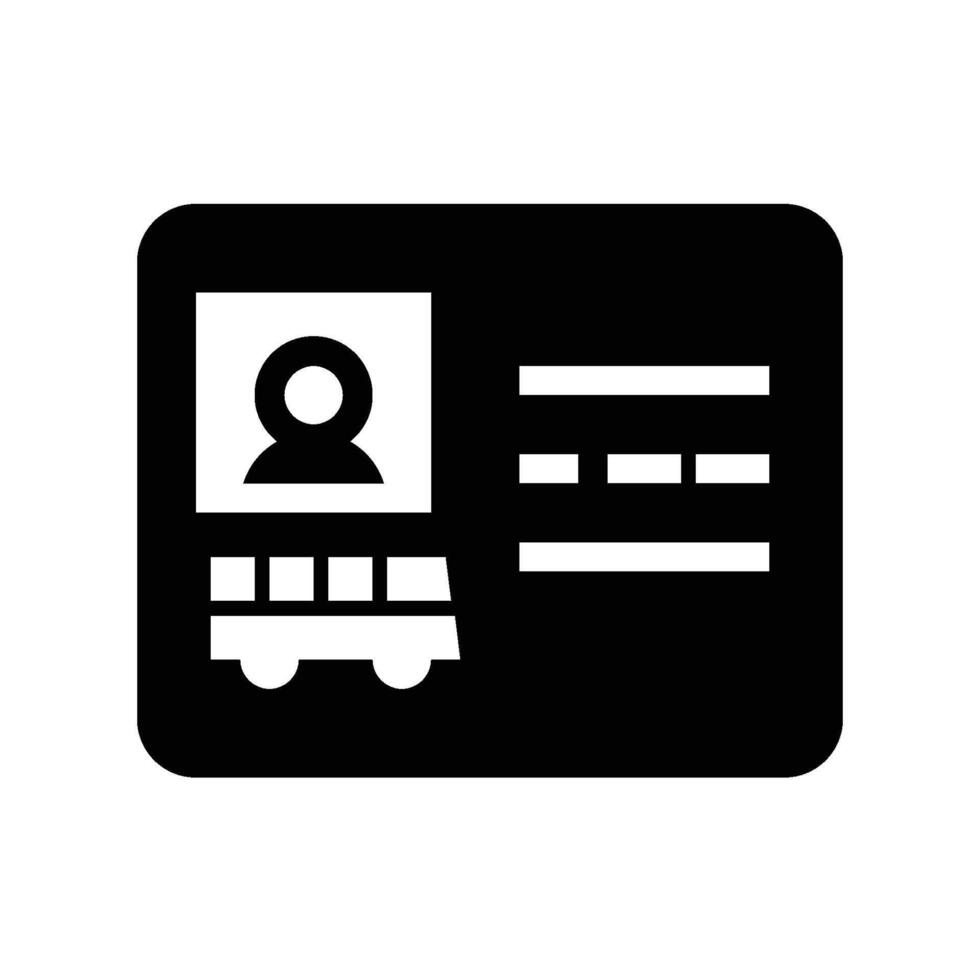 driving license bus icon solid vector